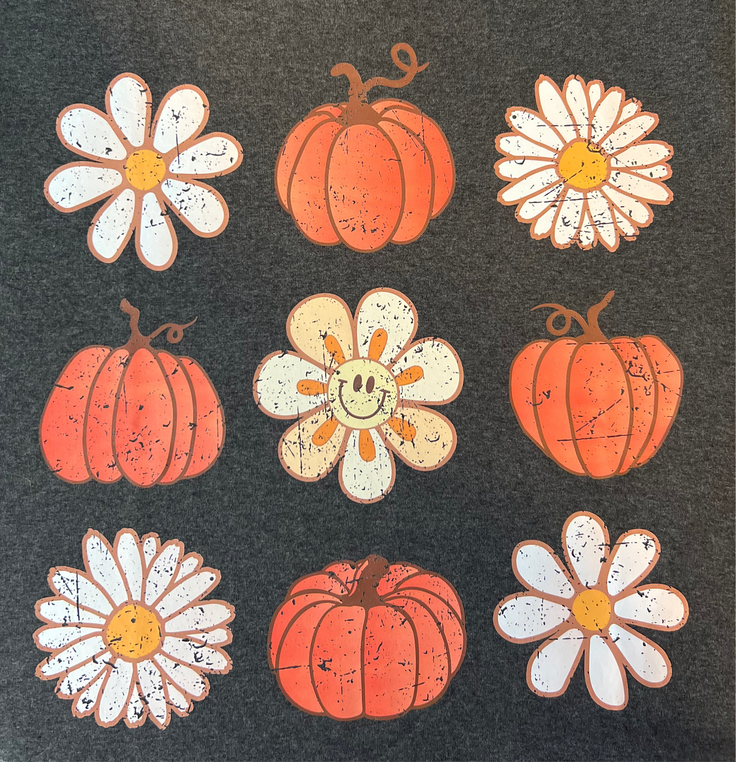 Orange Pumpkins & Flowers T-Shirt