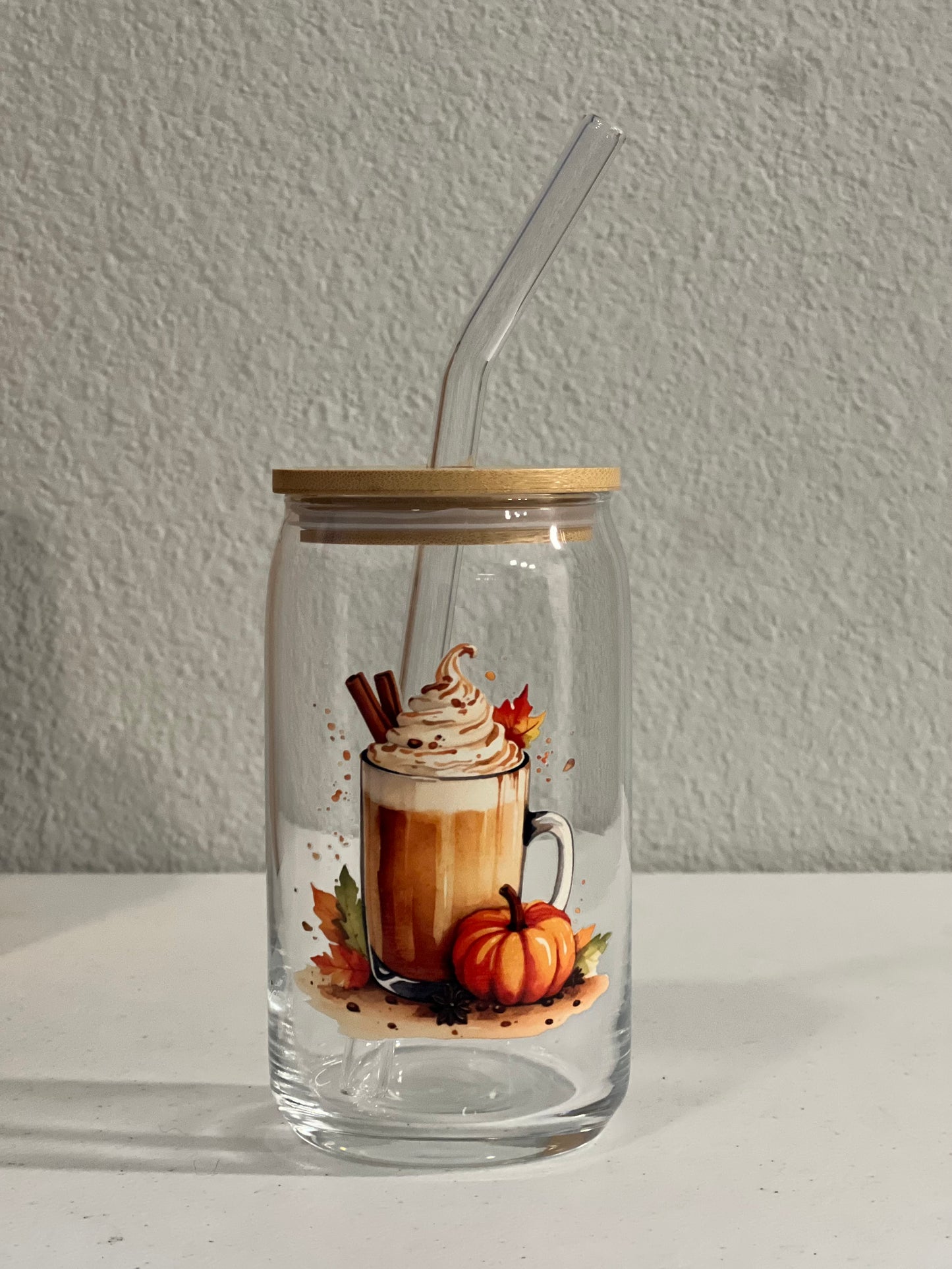 Pumpkin Latte Glass Cup